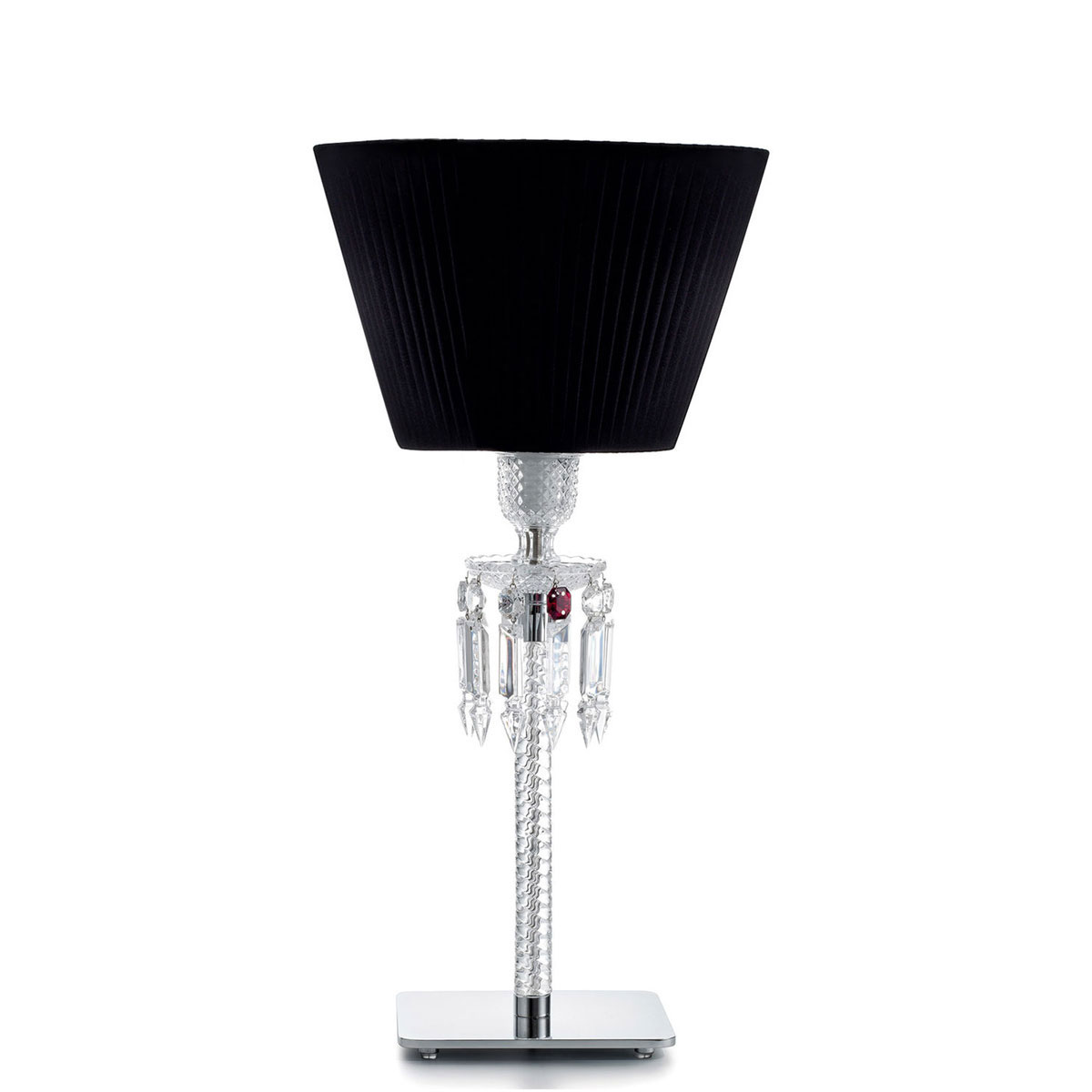 Baccarat Crystal, Torch Crystal Lamp With Black Shade By Arik Levy